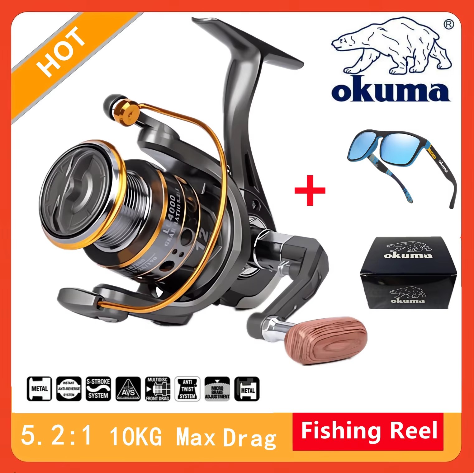 Daiwa Reel Fuego - Okuma High Speed 5.2:1 Fishing Spinning